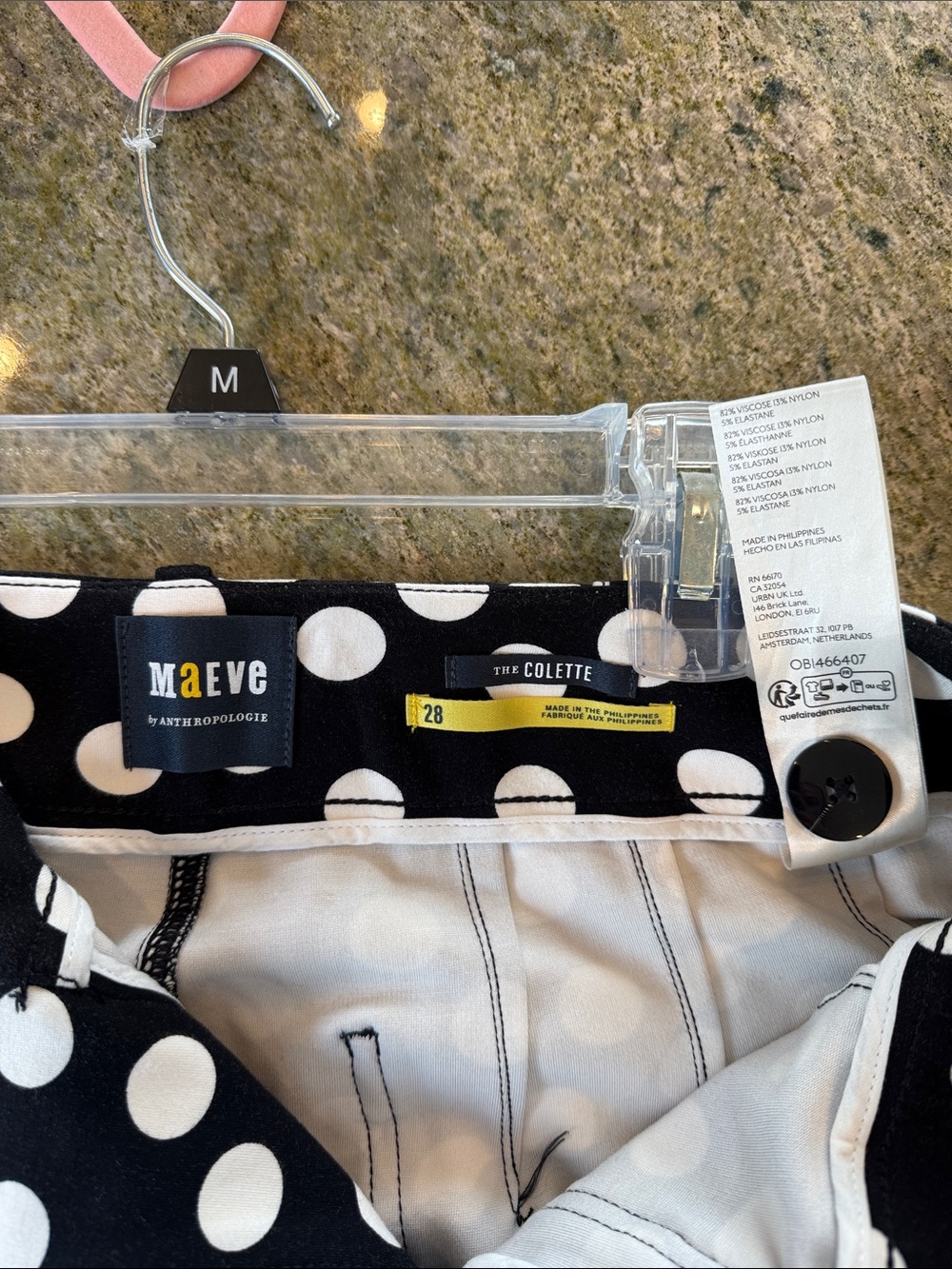 Maeve by Anthropologie Colette Crop Wide  Leg Ponte Polka Dot Pants size 28 - Picture 6 of 7